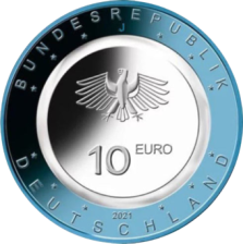 10-Euro-Münze 2021 Auf dem Wasser mit Polymer-Ring